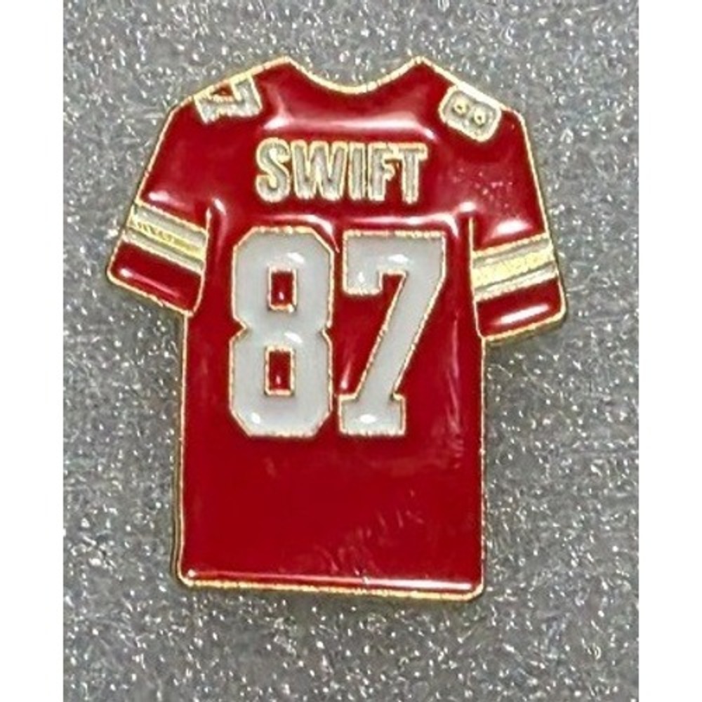 Taylor Swift Travis Kelce Red Chiefs Football Jersey Enamel Lapel Pin Swifty